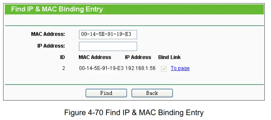 tp-link TL-WR840N 300Mbps Wireless N Router - Binding Entry