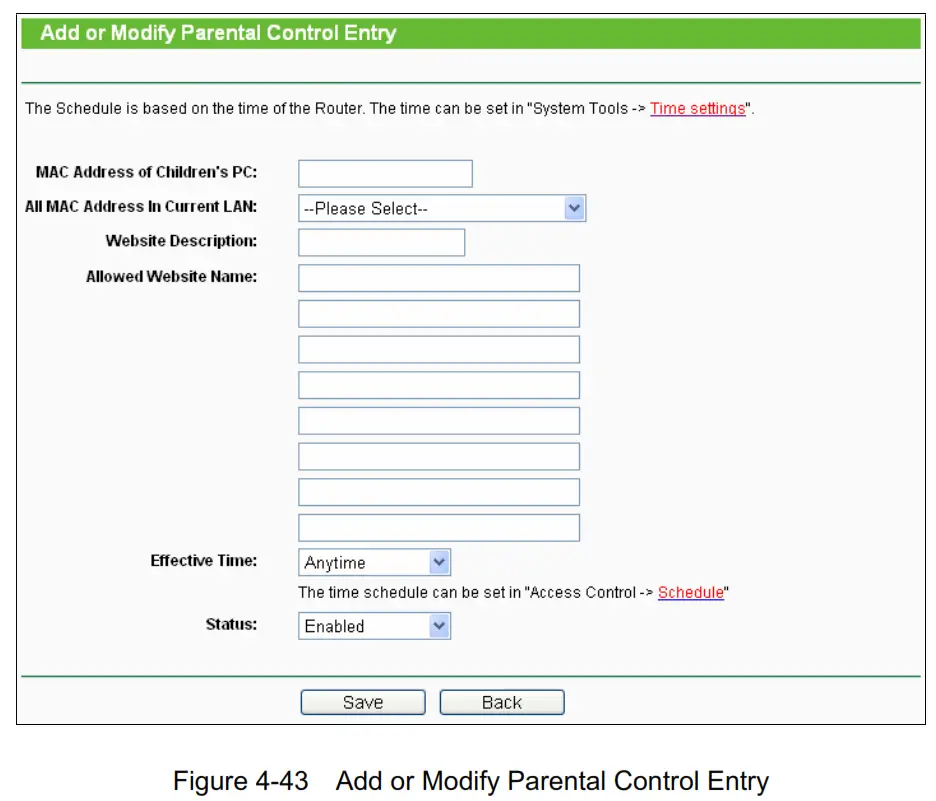 tp-link TL-WR840N 300Mbps Wireless N Router - Control