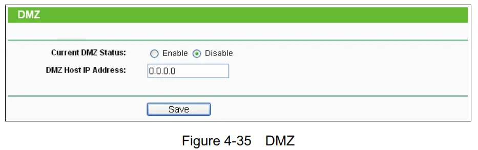 tp-link TL-WR840N 300Mbps Wireless N Router - Figure 4-35 DMZ