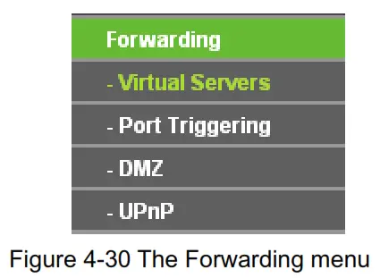 tp-link TL-WR840N 300Mbps Wireless N Router - Forwarding menu