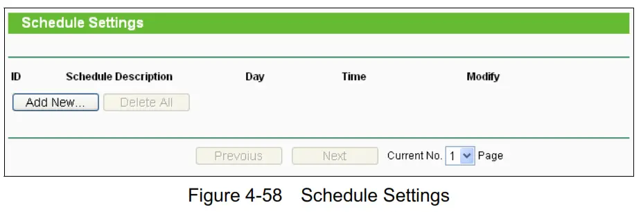 tp-link TL-WR840N 300Mbps Wireless N Router - Schedule Settings