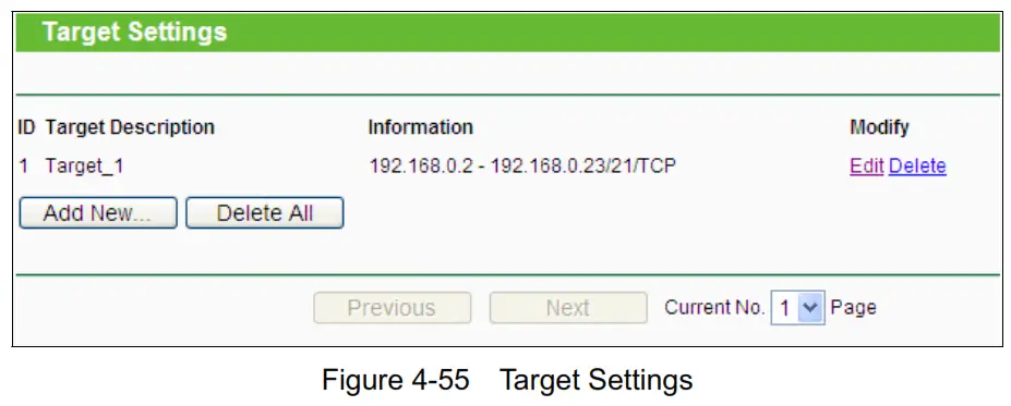 tp-link TL-WR840N 300Mbps Wireless N Router - Target Settings