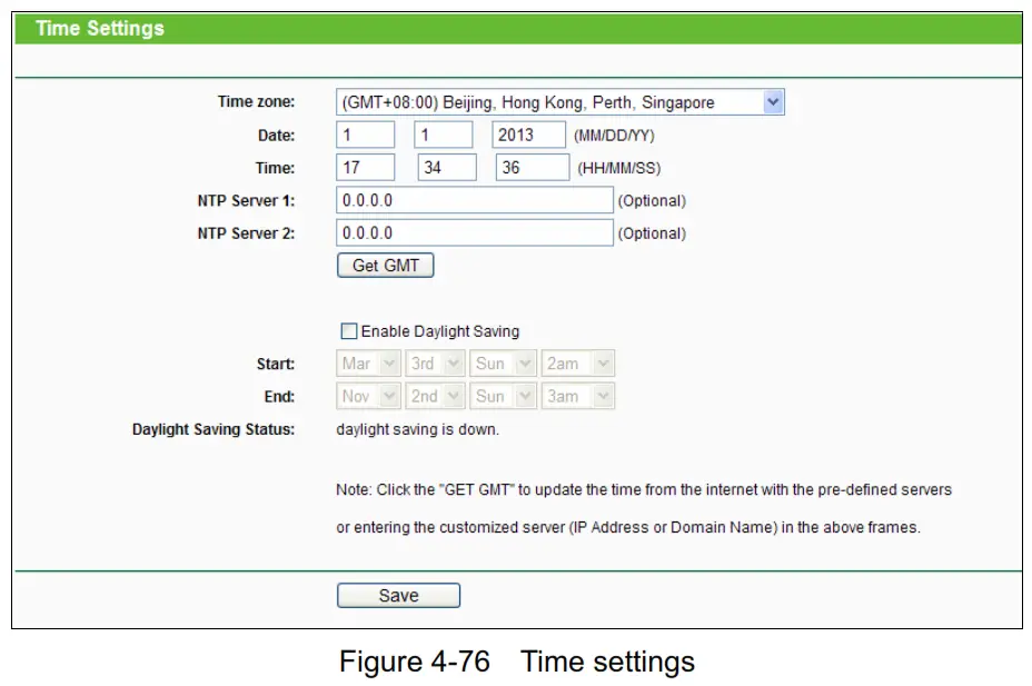 tp-link TL-WR840N 300Mbps Wireless N Router - ime settings