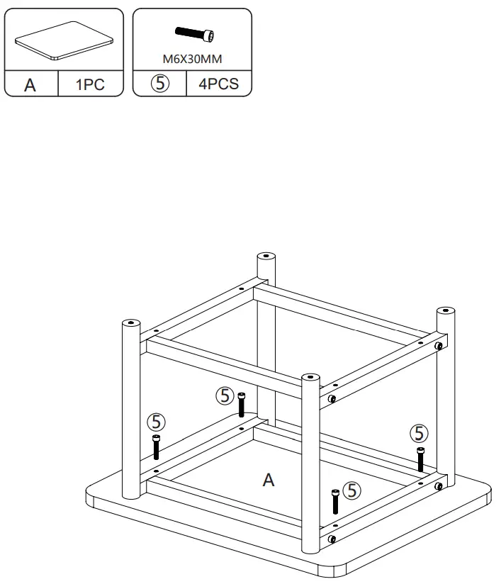 JAXPETY HG61G0927 Under Desk Black Rolling Printer Cart W Shelf - STEP 2