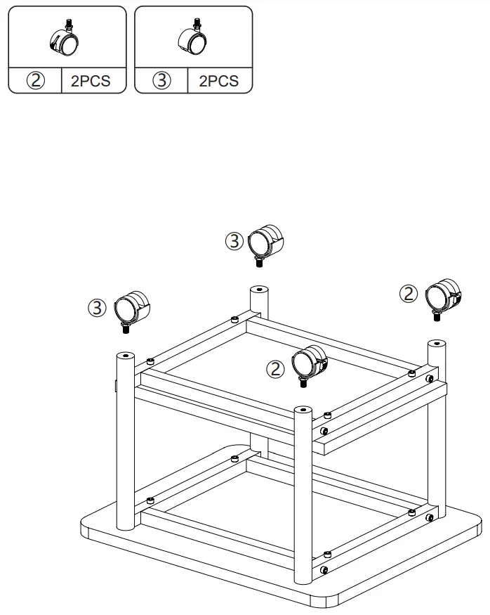 JAXPETY HG61G0927 Under Desk Black Rolling Printer Cart W Shelf - STEP 4