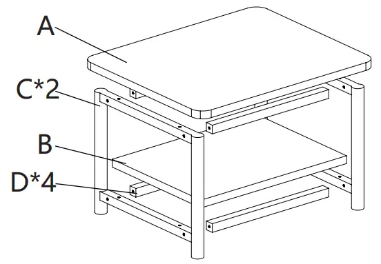 JAXPETY HG61G0927 Under Desk Black Rolling Printer Cart W Shelf - fig
