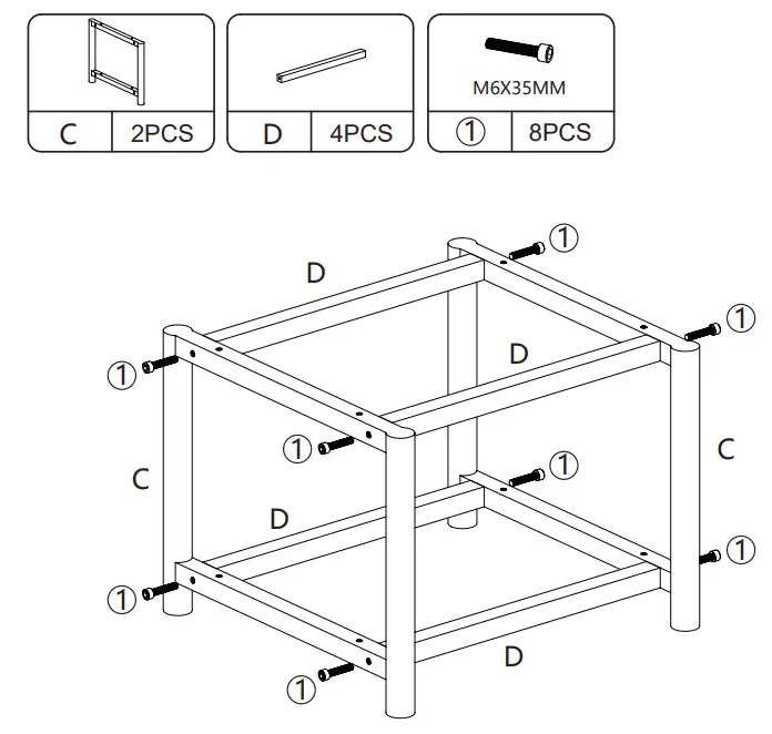 JAXPETY HG61G0927 Under Desk Black Rolling Printer Cart W Shelf - fig2