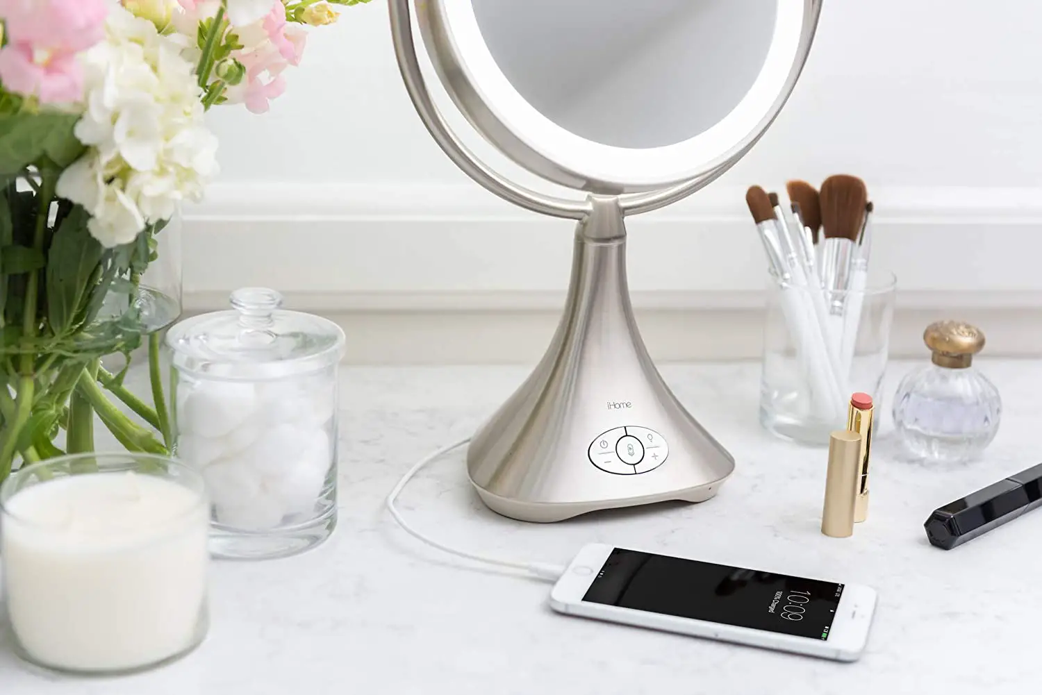 Ihome Icvbt80 Rechargeable Lighted Vanity Mirror User Guide
