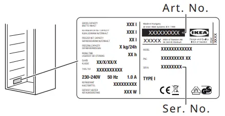 IKEA SMÅFRUSEN Under Counter Fridge - fig 2