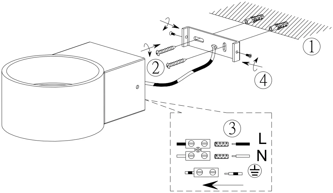 TRIO 223410107 SMD 1x4W 430lm 3000K Lacapo Wall Light - Figure