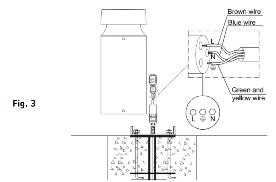 Knightsbridge-CBL22BK 22W 370lm 3000K 1000mm-LED-Bollard -03