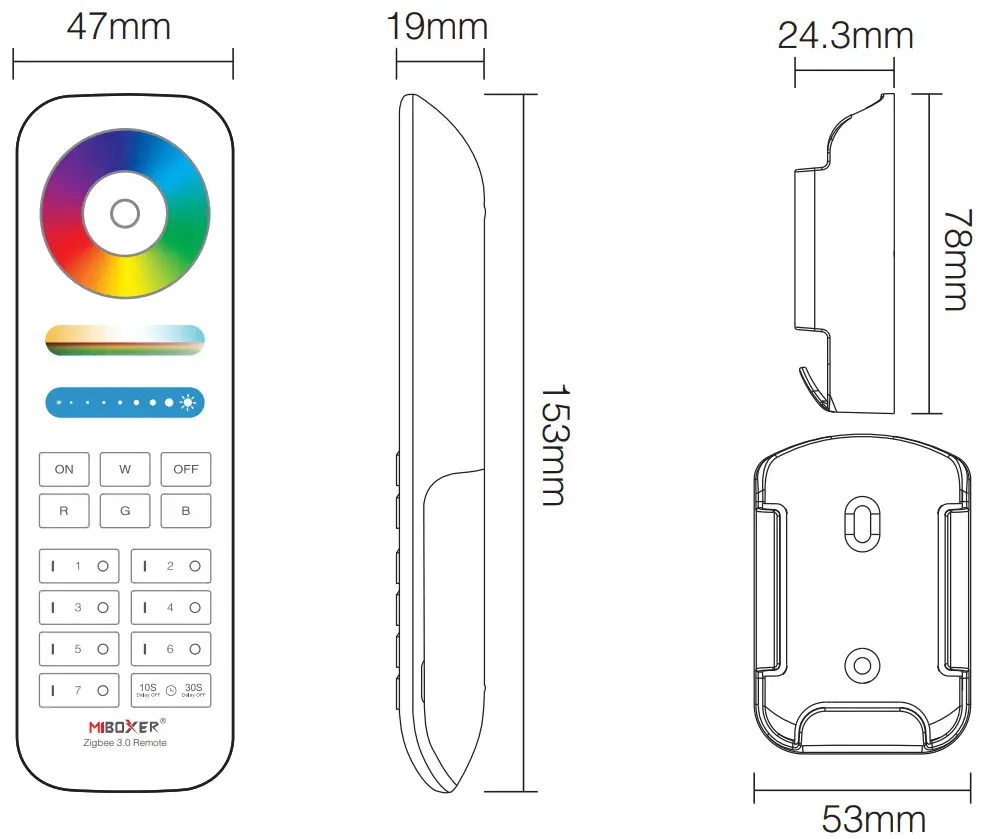 MIBOXER FUT089Z RGB+CCT Zigbee Remote Control - Temperature
