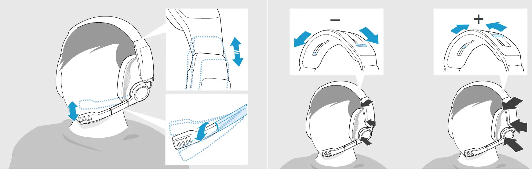 SENNHEISER GSP 670 Wireless Gaming Headset adjusting and wearing