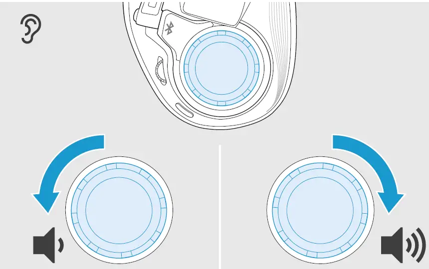 SENNHEISER GSP 670 Wireless Gaming Headset adjusting the volume