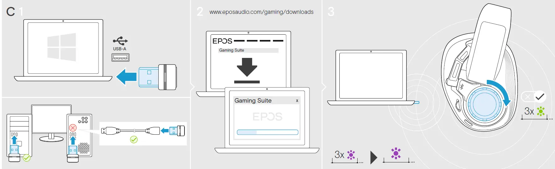 SENNHEISER GSP 670 Wireless Gaming Headset charging the headset 1