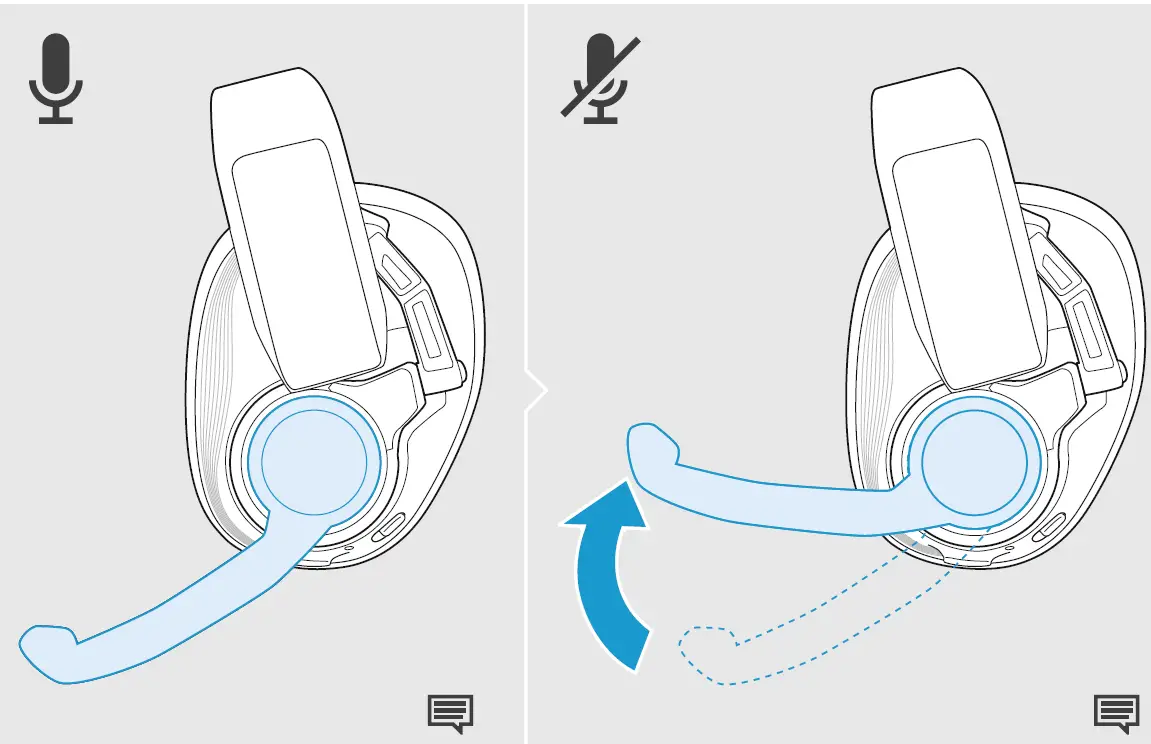 SENNHEISER GSP 670 Wireless Gaming Headset muting the microphone