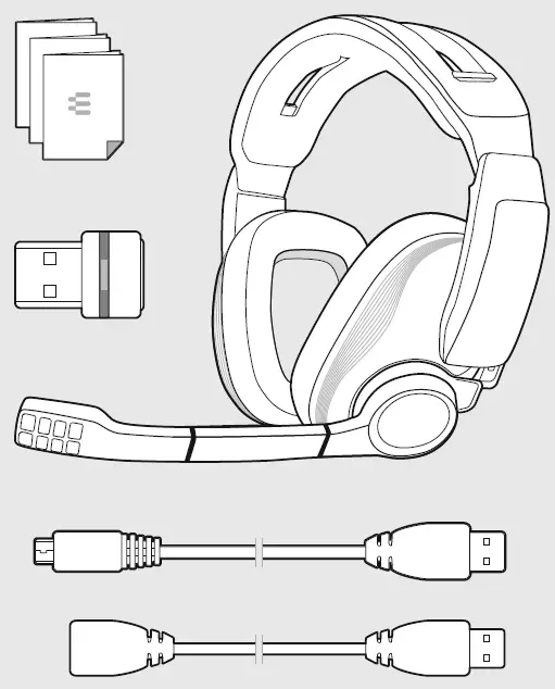 SENNHEISER GSP 670 Wireless Gaming Headset package content