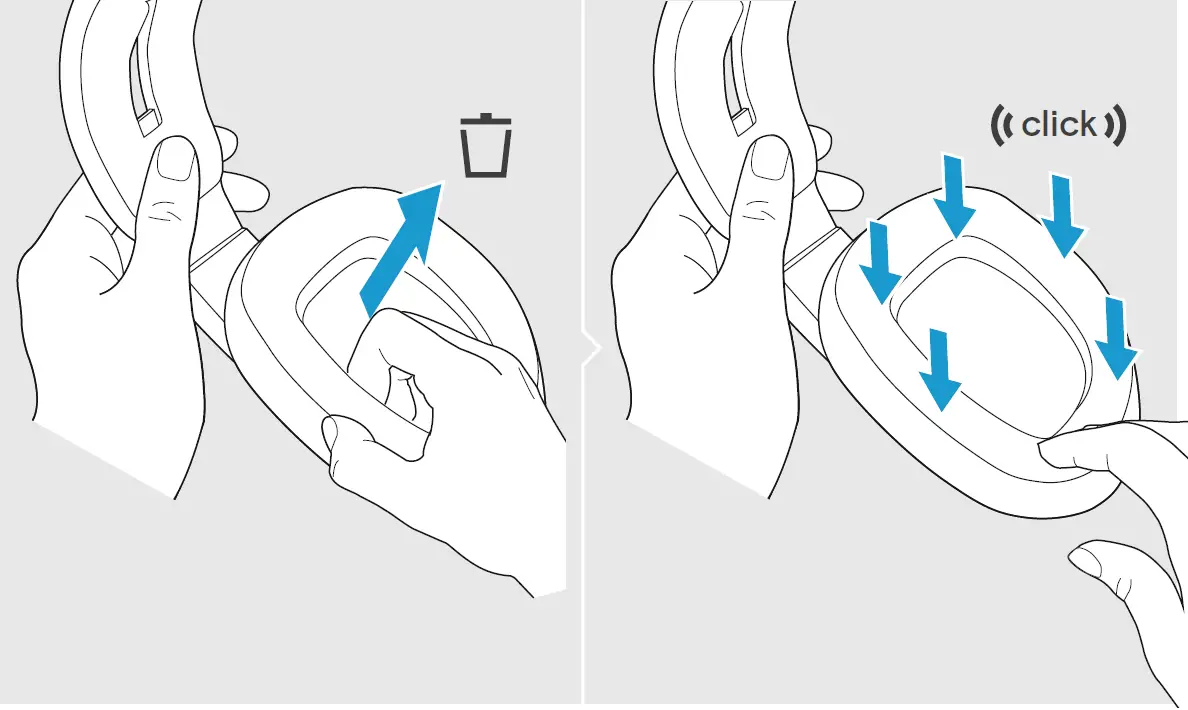 SENNHEISER GSP 670 Wireless Gaming Headset replacing the ear pad