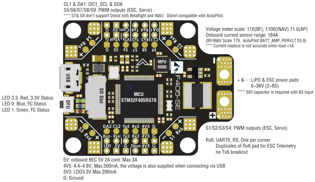 MATEKSYS F405-SE Flight Controller -- MATEKSYS