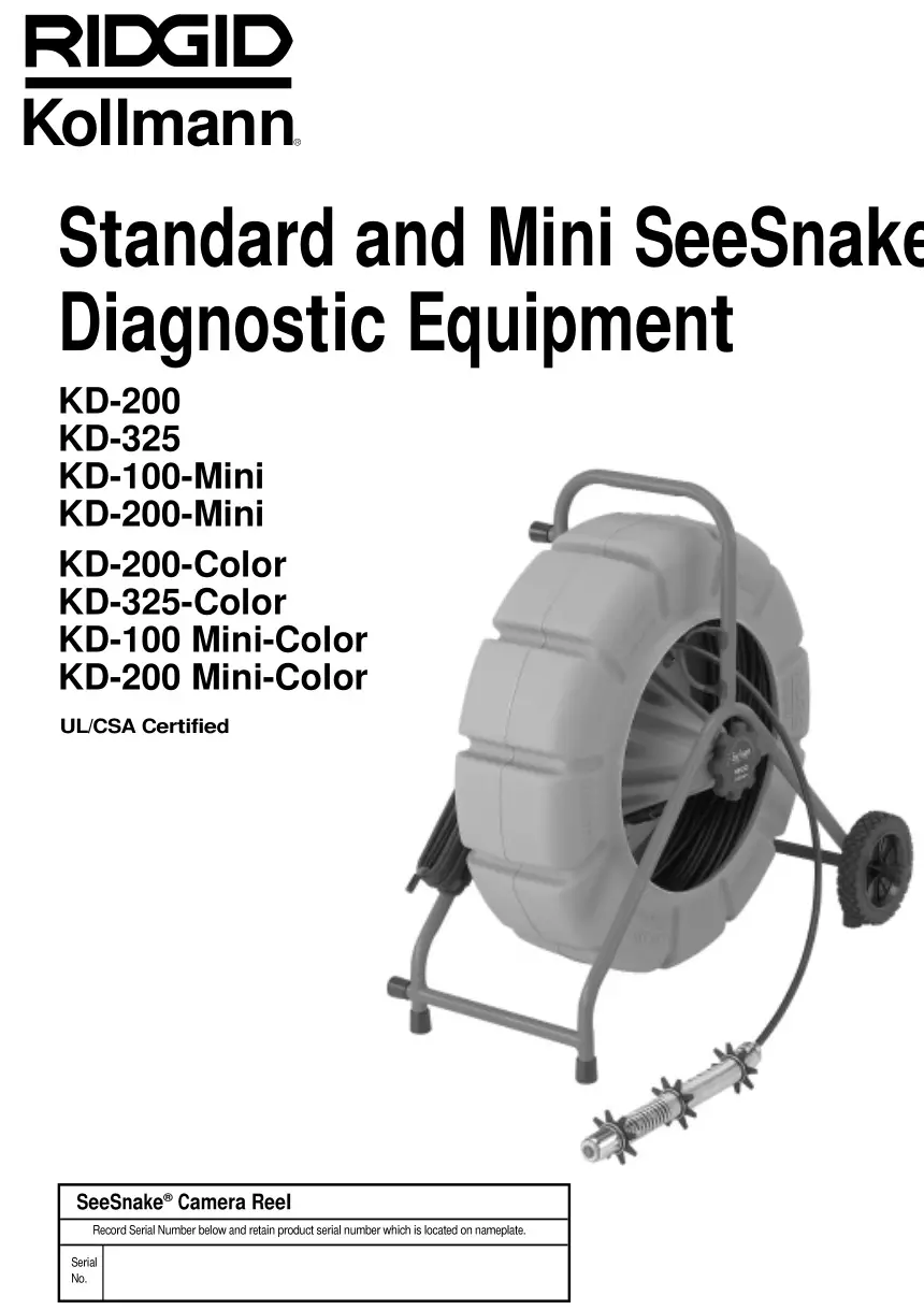 RIDGID Kollmann Standard and Mini SeeSnake Diagnostic Equipment