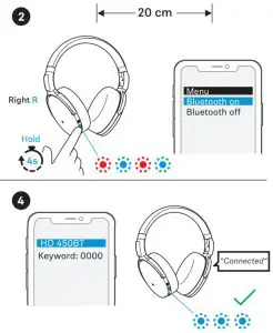 SENNHEISER SEBT4 HD 450BT Wireless Headphone - Bluetooth device 1