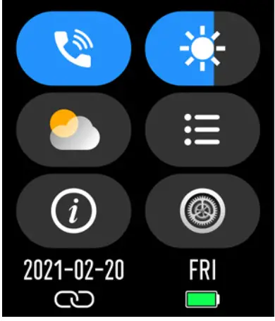 BAUHN AFTW-1221 Smart Watch- Shortcuts menu