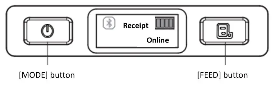 Xiamen Hanin Electronic Technology HM-A300E Mobile Label Printer - Press and hold the [MODE] button for approx. 2 seconds, and printer is turned on