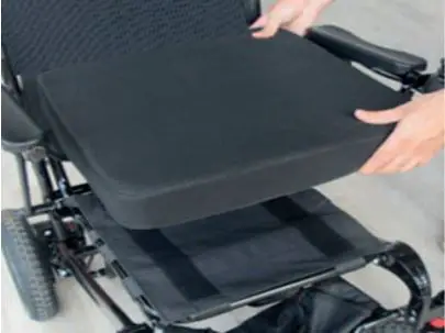 drive DeVilbiss AFPC17BLK Autofold Powerchair User Guide - Install the seat and back cushions which attach with Velcro