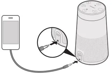 BOSE Soundlink Revolve - Connect the 3.5mm stereo cable