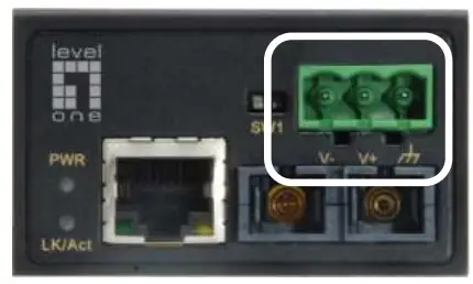 LevelOne Industrial mini Media Converter Power Input