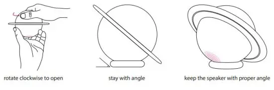 COSMIC ISLAND MP-1 Wireless speaker and LED light - proper angle