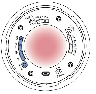 COSMIC ISLAND MP-1 Wireless speaker and LED light - timer mode