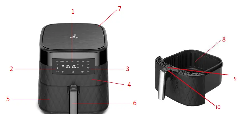 J JASON WU K54348 5.3QT 1700W Air Fryer 1