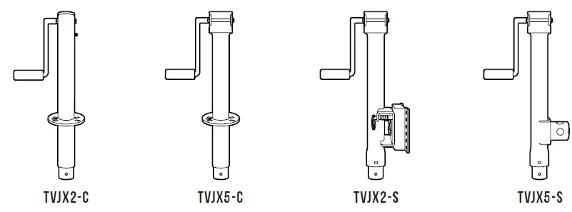 TRAILER VALET JX Series 2K Side-Hand-Crank-Jack-FIG-1