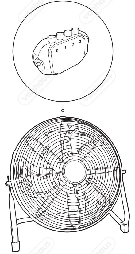 VonHaus 2500397 18 Inch Matta Black Floor Fan User Manual - COMPONENTS