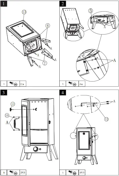 KLARSTEIN 10033558 Pasadena Gas Smoker Grill - INSTALLATION 2