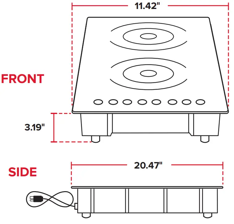 AVANTCO-177ID18DB-3100-Watt-1800W-Rear-&-1300 Front-Double-Drop-In-Induction-Range-fig-1