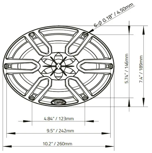 DS18 NXL 69 High End Coaxial Speaker Pair - DIMENSIONS