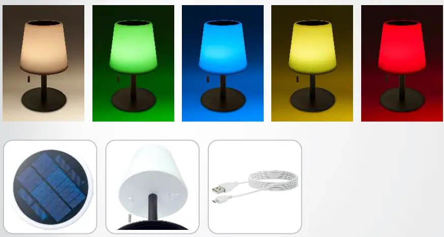 SCHWAIGER 660166 RGB LED Outdoor Solar Table Lamp-1