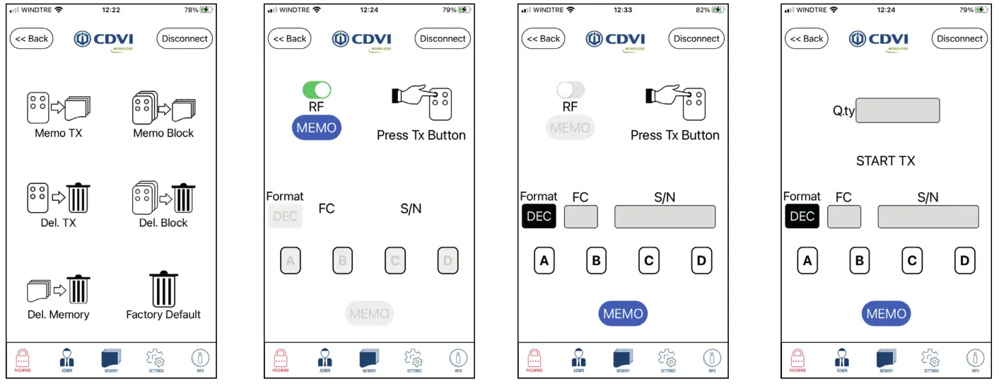 CDVI SEL2641R433 RC Bluetooth Controlled Radio Receiver - Memory
