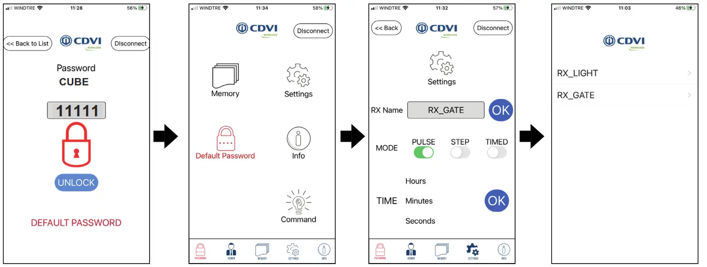 CDVI SEL2641R433 RC Bluetooth Controlled Radio Receiver - app