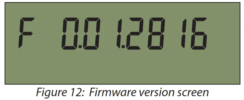 Badger Meter E-Series G2 Ultrasonic Meter - Firmware version screen