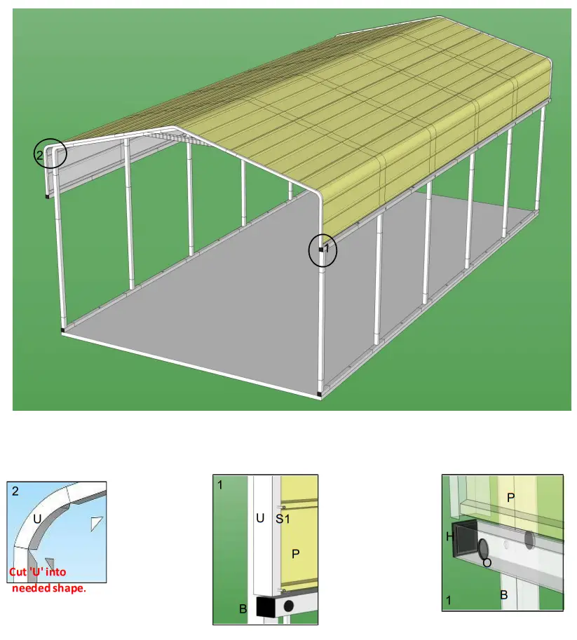 ALEKO CPM12X23WH-HD Galvanized Steel Carport and Canopy Shelter - fig 10