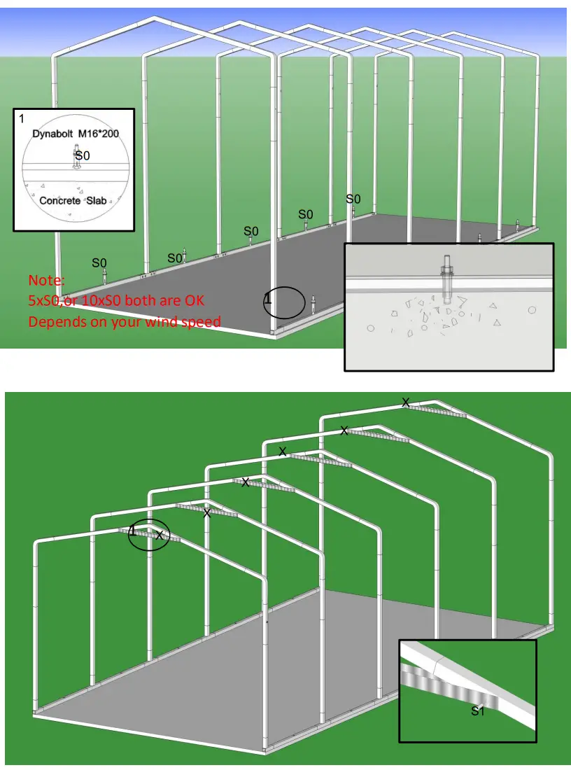 ALEKO CPM12X23WH-HD Galvanized Steel Carport and Canopy Shelter - fig 5