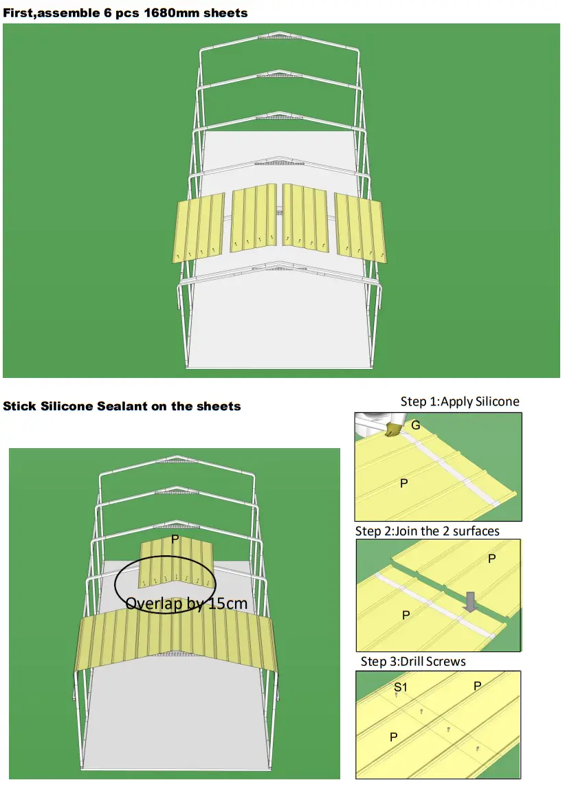 ALEKO CPM12X23WH-HD Galvanized Steel Carport and Canopy Shelter - fig 8