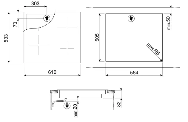 smeg SEU244ETB 24 Inch Electric Cooktop 2
