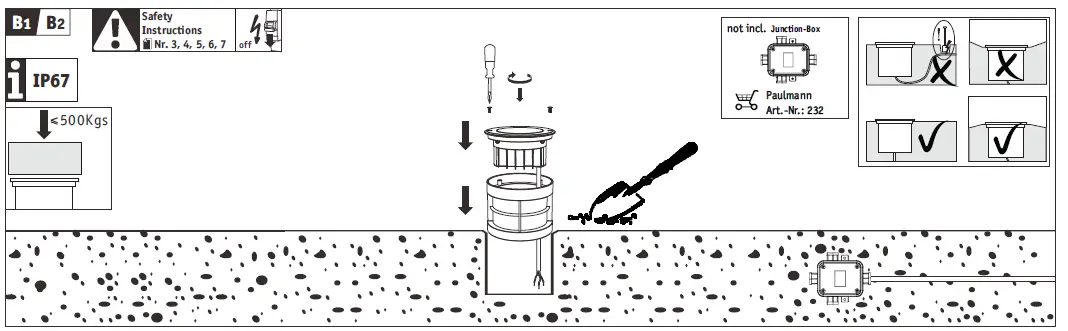 Paulmann 947.48 LED Recessed Floor Luminaire-4