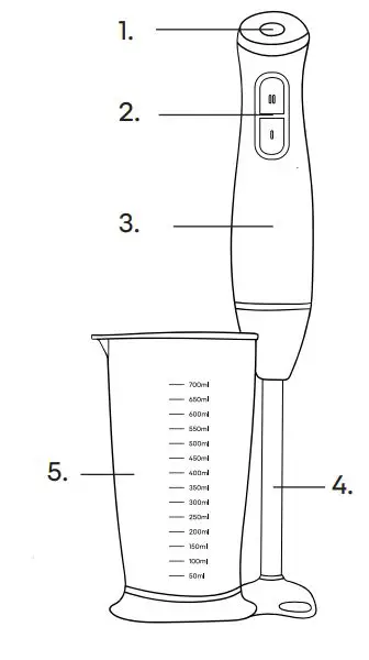 MasterChef AMZ919101839 Stick Blender with Cup User Manual - Product Overview