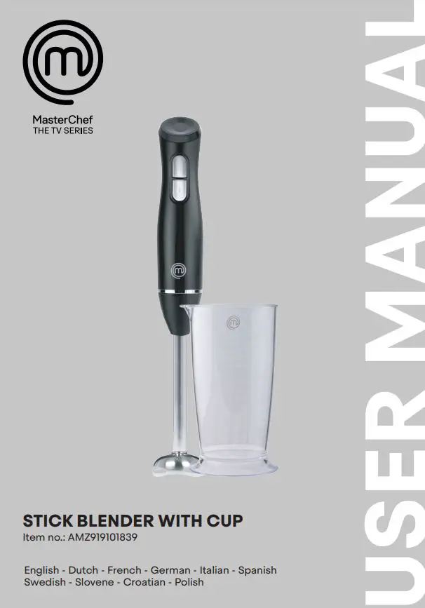 MasterChef AMZ919101839 Stick Blender with Cup User Manual