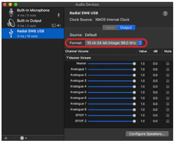 Radial engineering SW8 USB Auto Switcher and USB Playback Interface - FIGURE 6